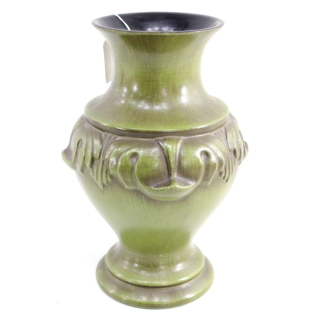 Vintage Haeger Art Pottery green glazed 12" vase